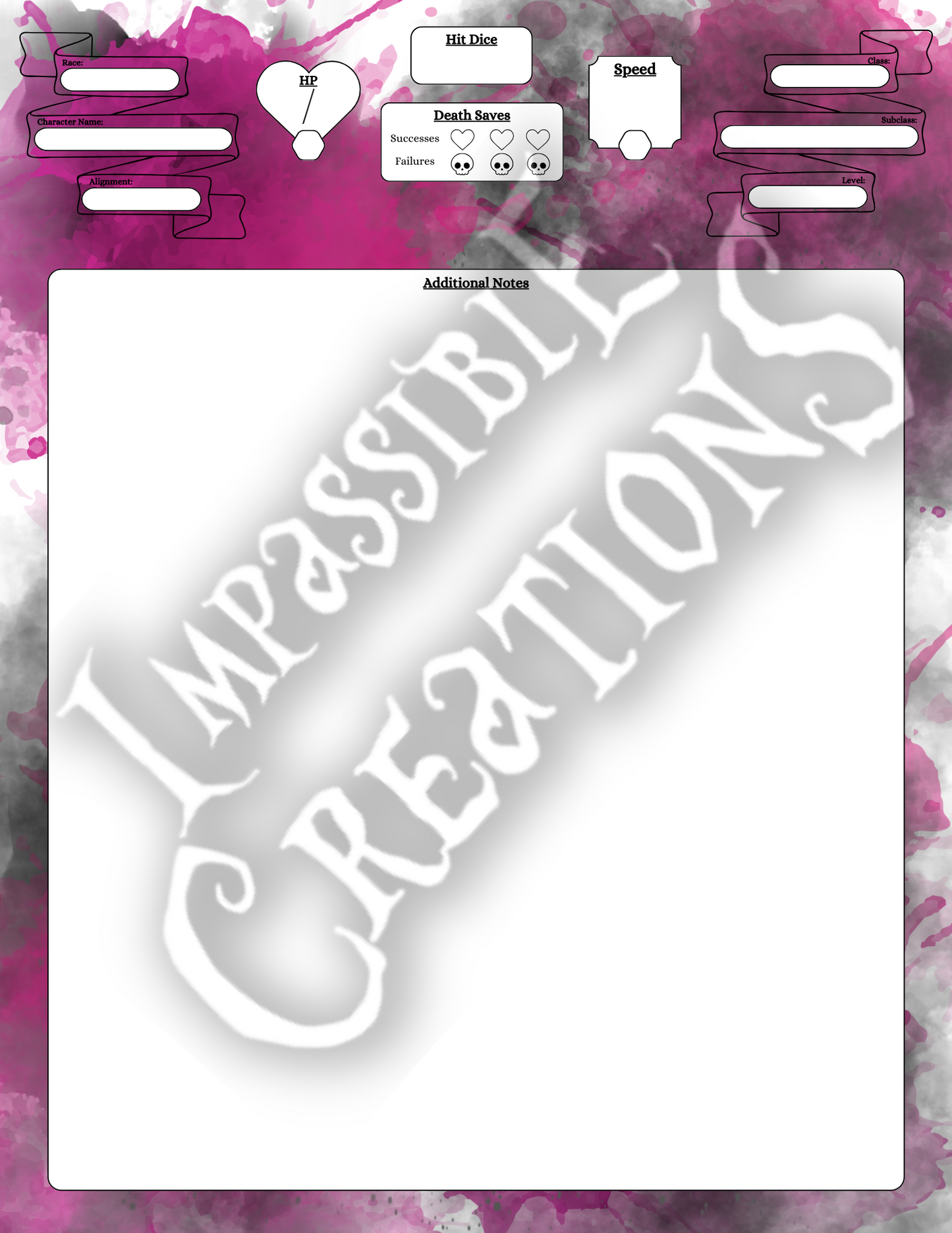 Enchanting Rakshasa Character Sheet Impassible Creations