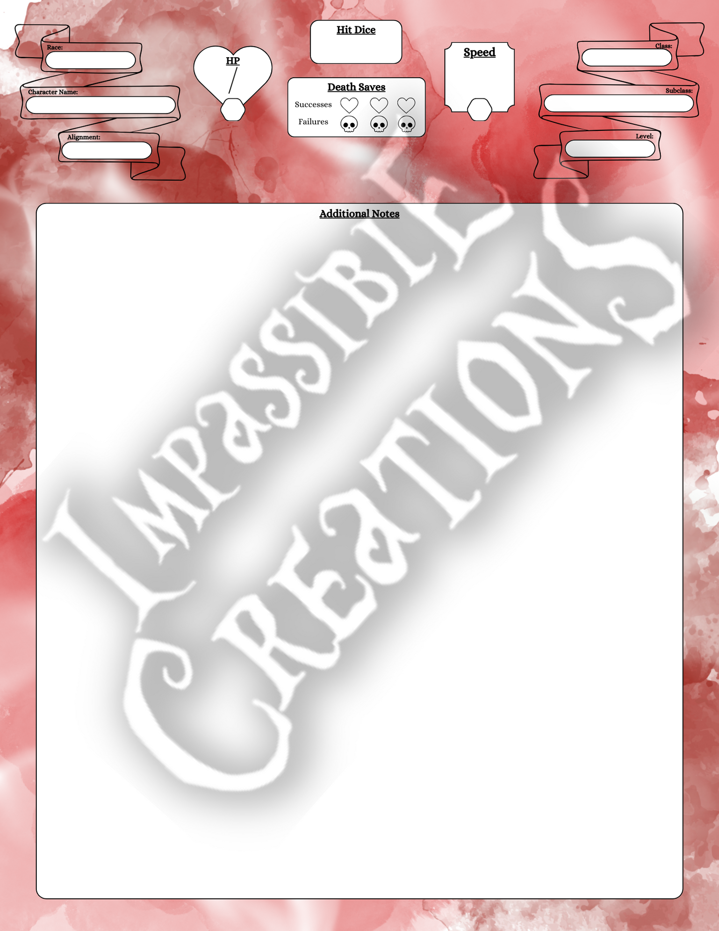 Raging Ikwiikwii Character Sheet Impassible Creations