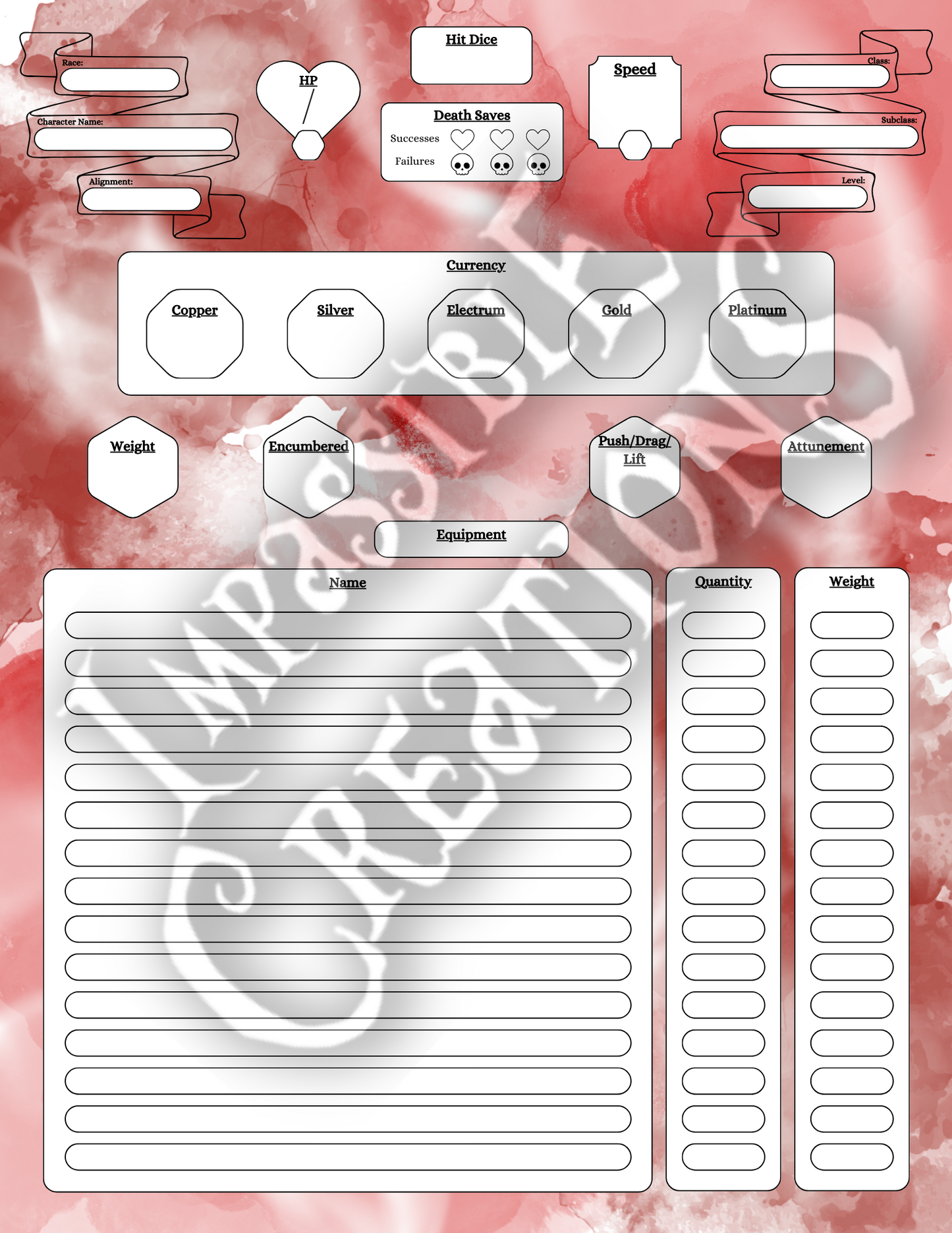 Raging Ikwiikwii Character Sheet Impassible Creations