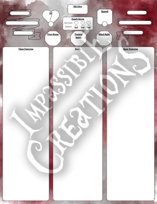 Immolation Character Sheet Impassible Creations