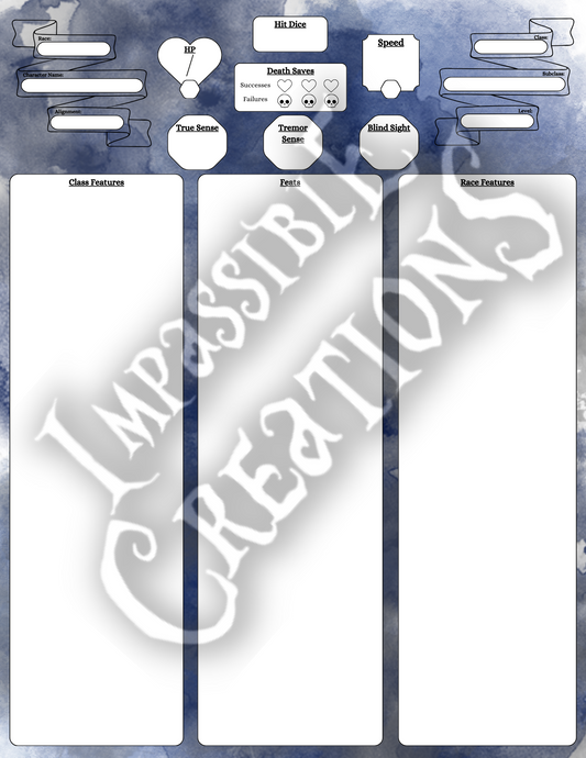 The Midnight Rose Character Sheet Impassible Creations
