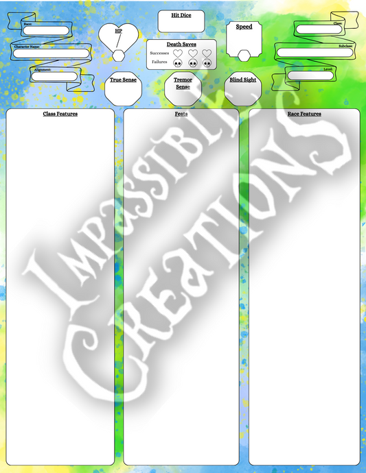 Hypnotic Pattern Character Sheet Impassible Creations