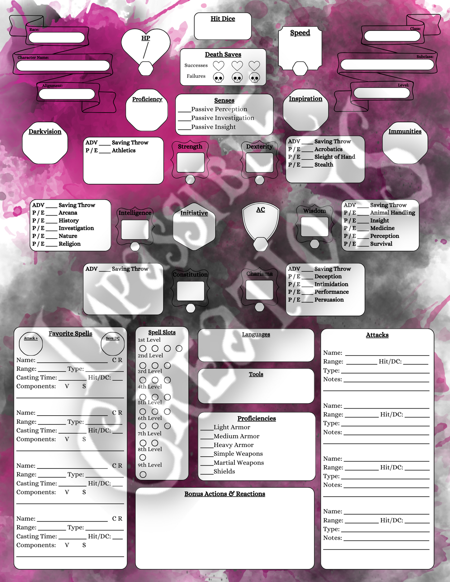 Enchanting Rakshasa Character Sheet Impassible Creations