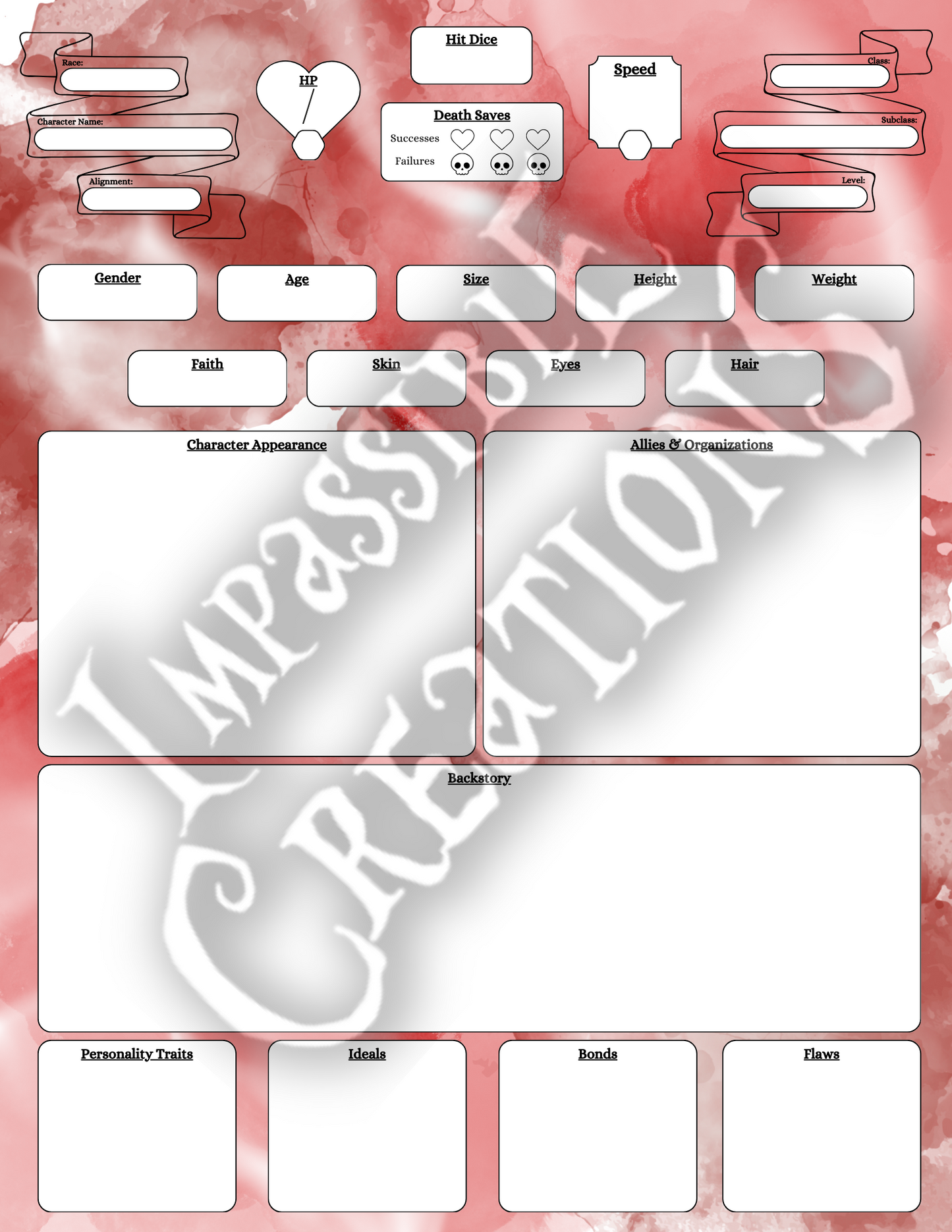 Raging Ikwiikwii Character Sheet Impassible Creations