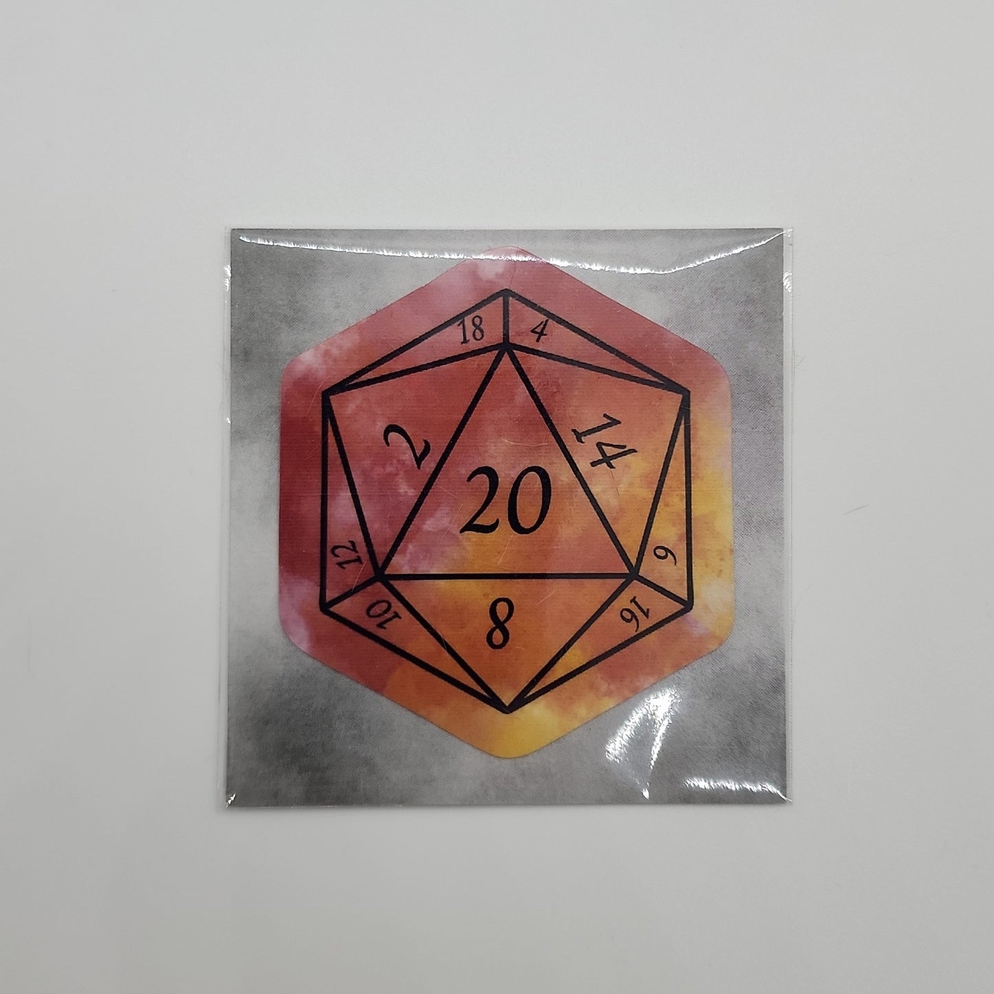 Sticker- Fireball Nat 20 D20 Packaging