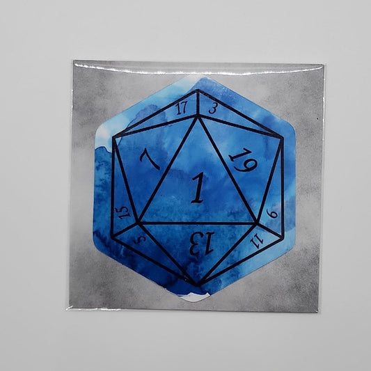 Wall of Water- Nat 1 D20 Sticker Packaging