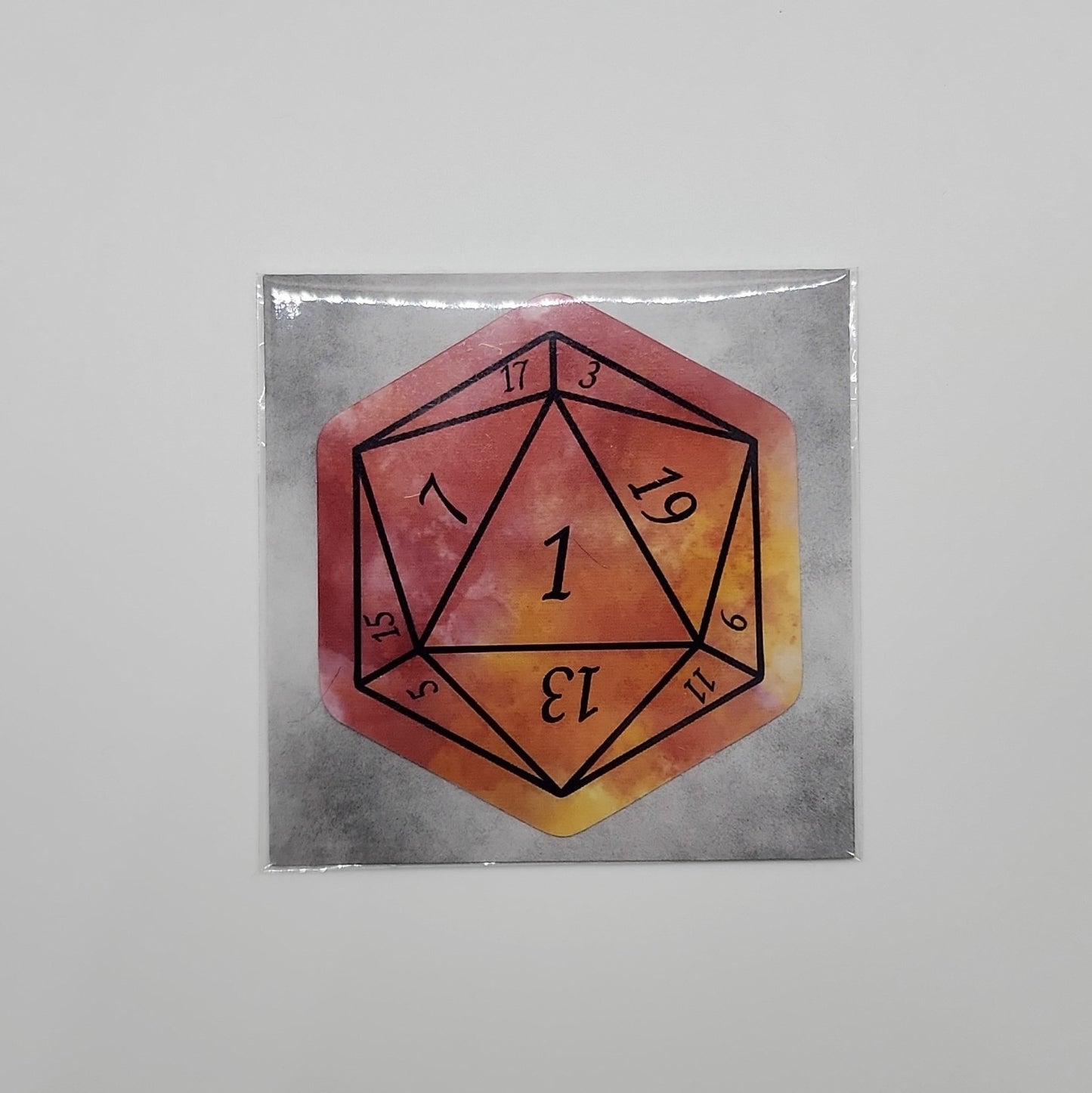 Fireball- Nat 1 D20 Sticker Packaging